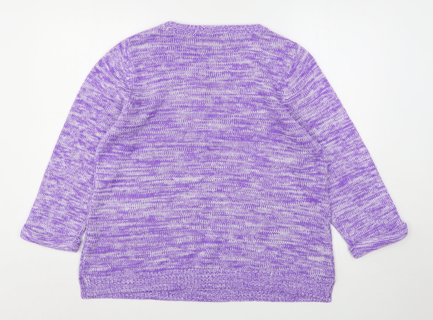 BHS Womens Purple Round Neck  Acrylic Pullover Jumper Size 20