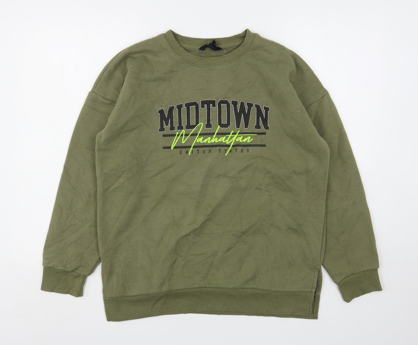 New Look Womens Green  Polyester Pullover Sweatshirt Size 14