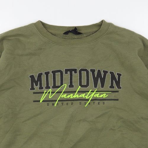 New Look Womens Green  Polyester Pullover Sweatshirt Size 14