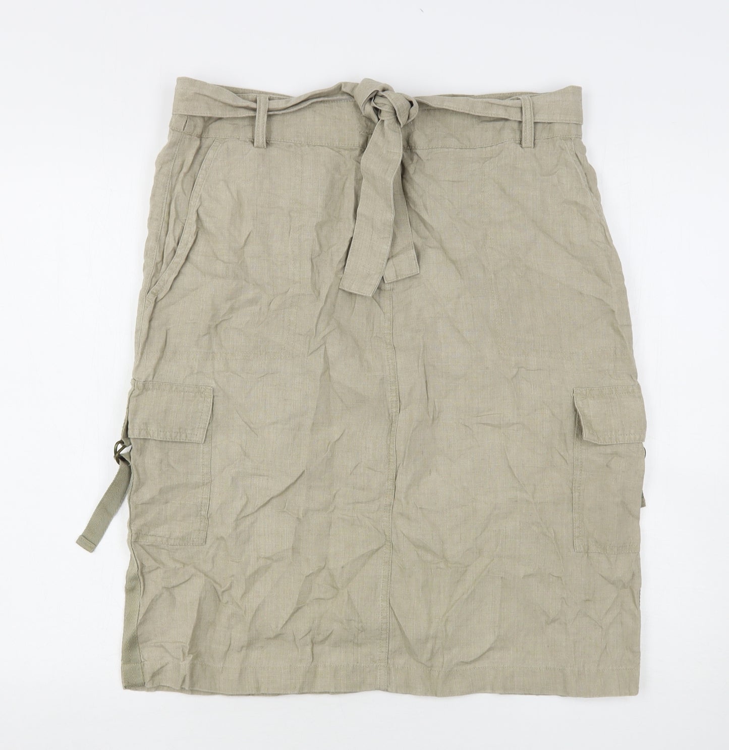 NEXT Womens Beige  Linen Cargo Skirt Size 14
