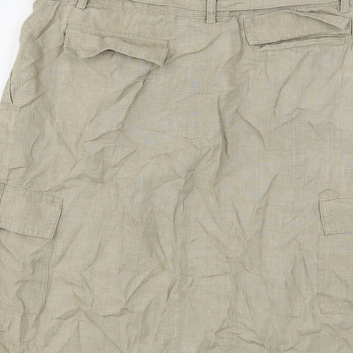 NEXT Womens Beige  Linen Cargo Skirt Size 14