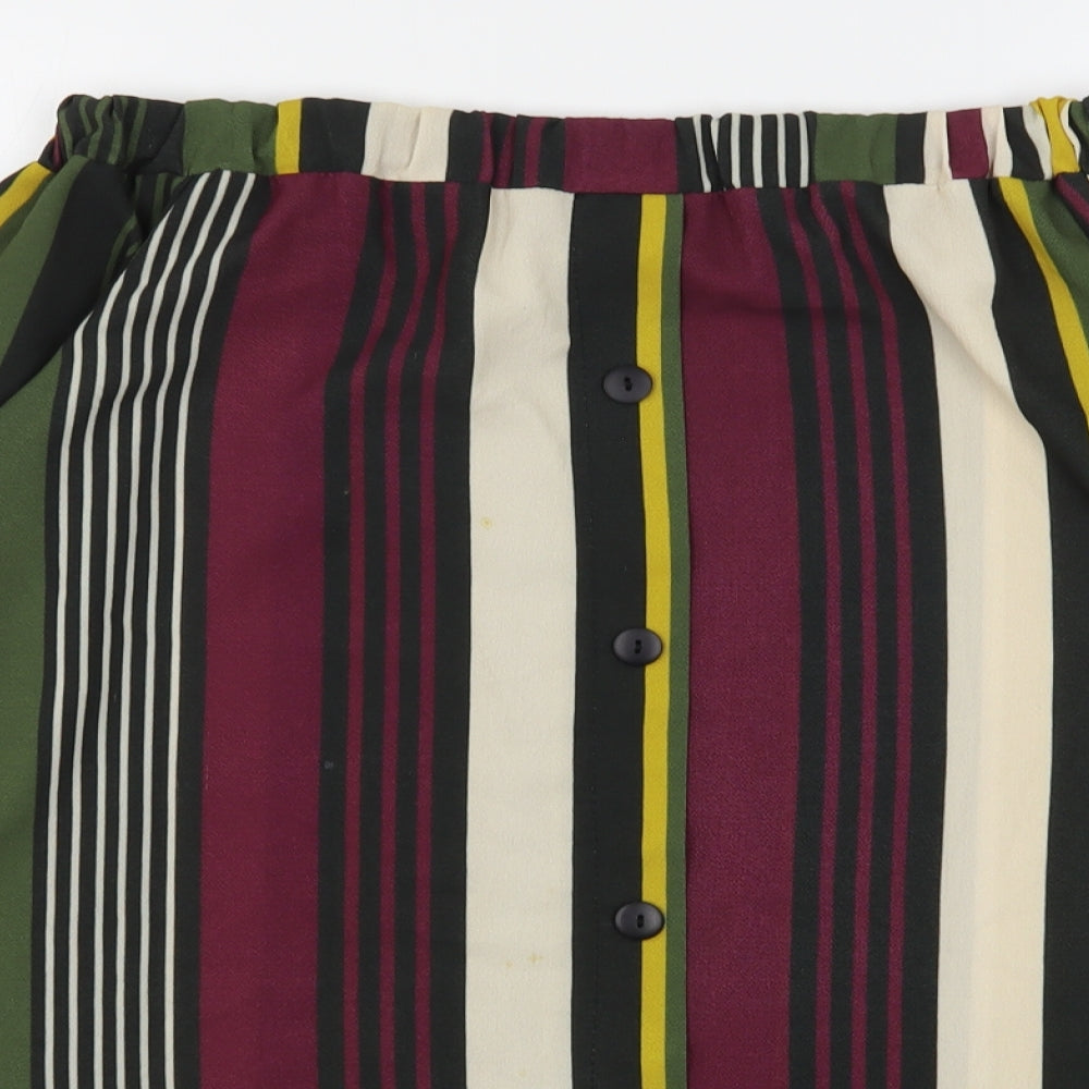 Quiz Womens Multicoloured Striped Polyester Basic Blouse Size 10 Boat Neck