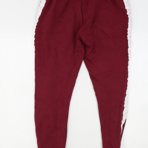 SikSilk Womens Red  Cotton Sweatpants Trousers Size 10 L28 in Regular Drawstring