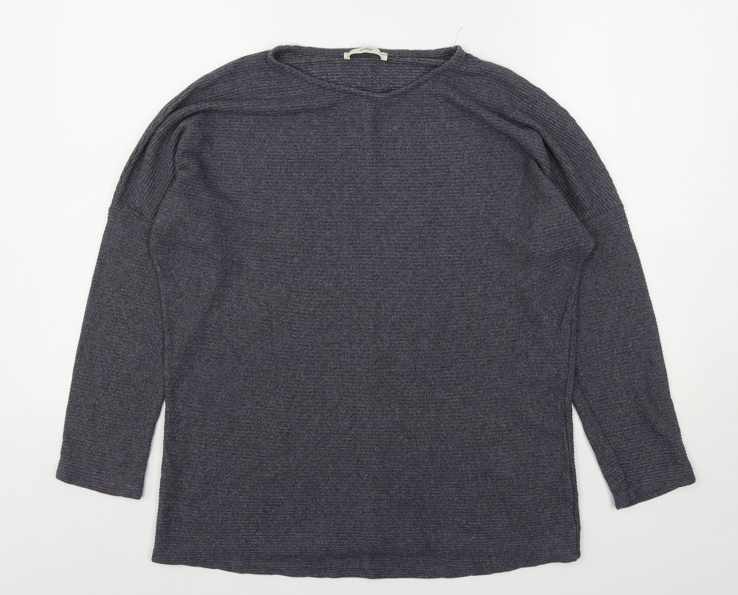 George Womens Grey Round Neck  Viscose Pullover Jumper Size L