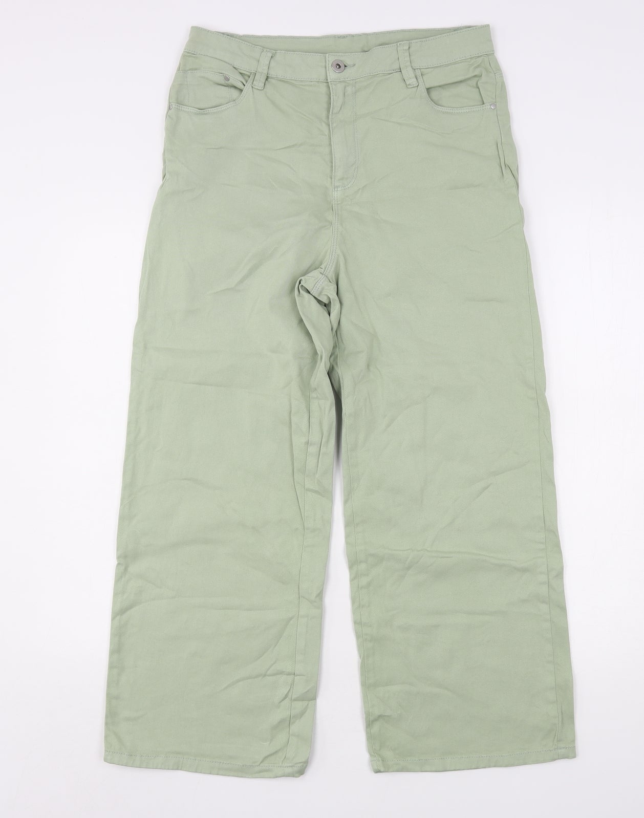 NEXT Womens Green  Cotton Cropped Jeans Size 12 L25 in Regular