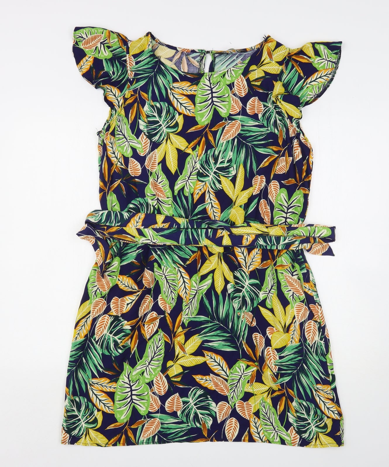 F&F Womens Multicoloured Floral Viscose Sheath  Size 16  Round Neck