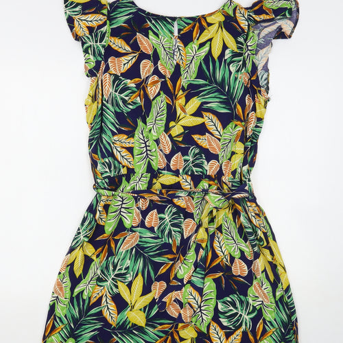 F&F Womens Multicoloured Floral Viscose Sheath  Size 16  Round Neck