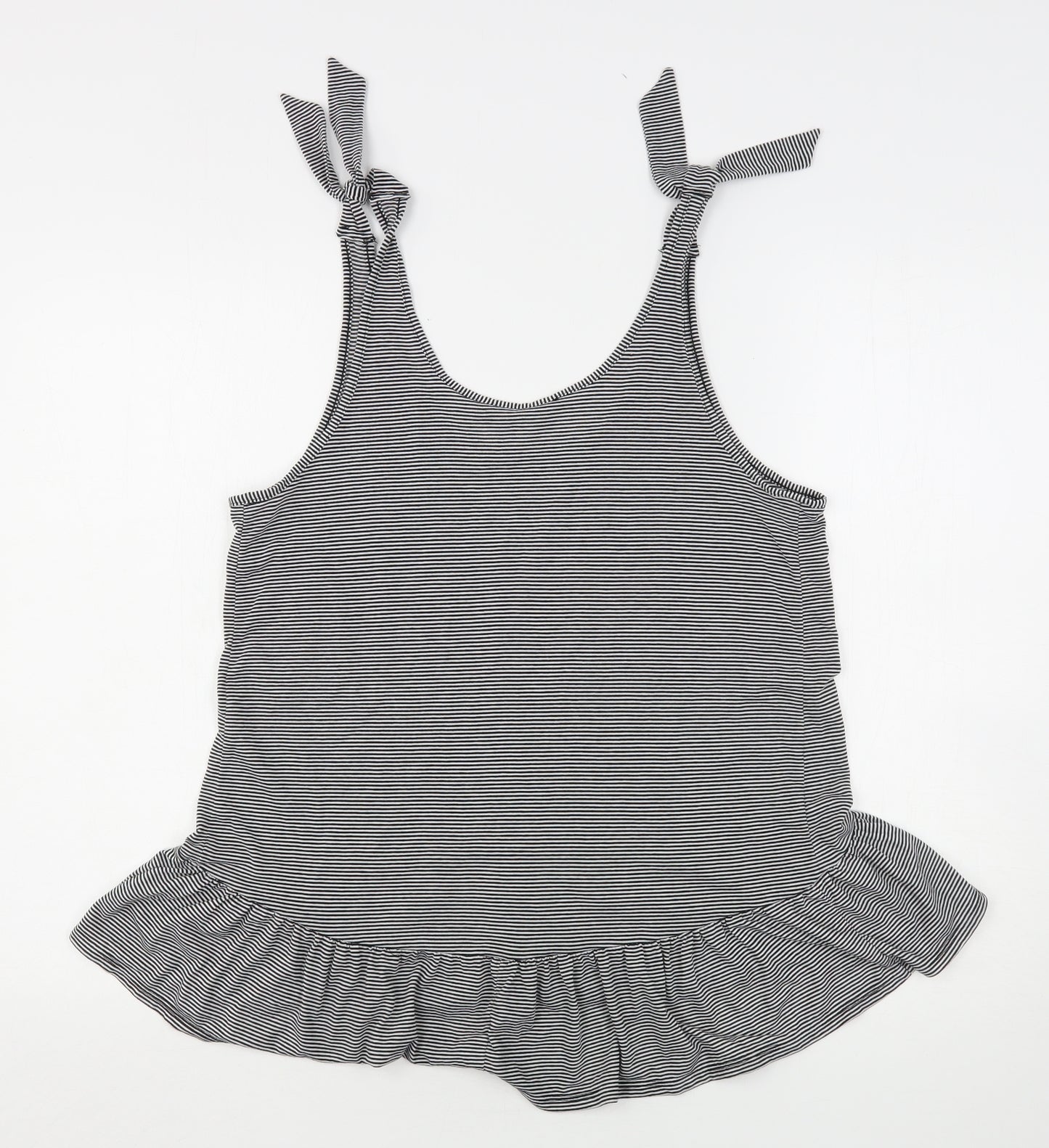 George Womens Multicoloured Striped Polyester Basic Tank Size 16 Round Neck