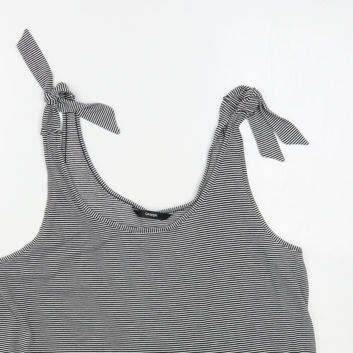 George Womens Multicoloured Striped Polyester Basic Tank Size 16 Round Neck