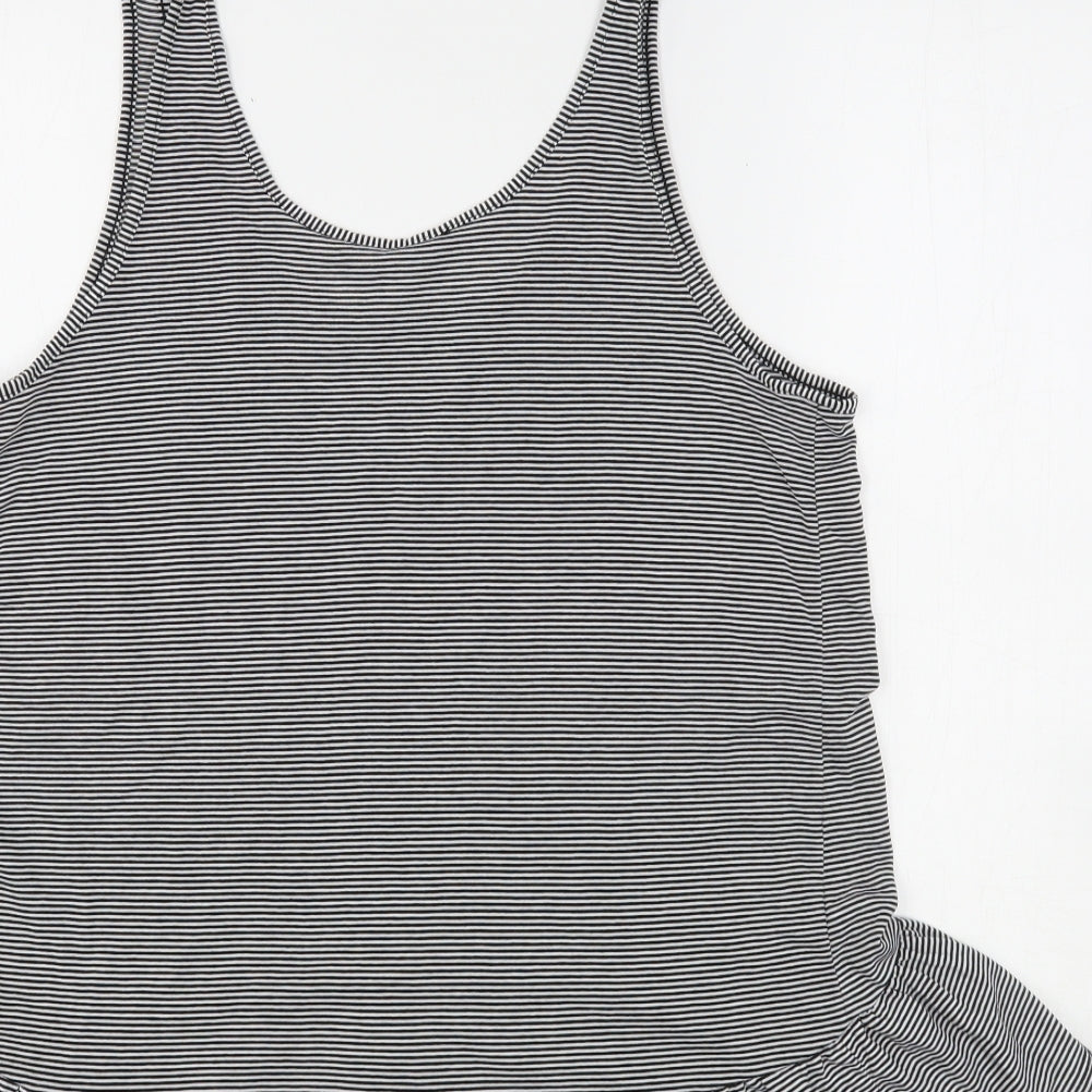 George Womens Multicoloured Striped Polyester Basic Tank Size 16 Round Neck