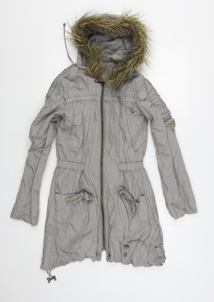 A Style Womens Grey Parka Coat Size 6