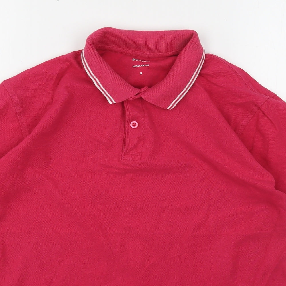 Dunnes Stores Mens Pink  Cotton  Polo Size S Collared