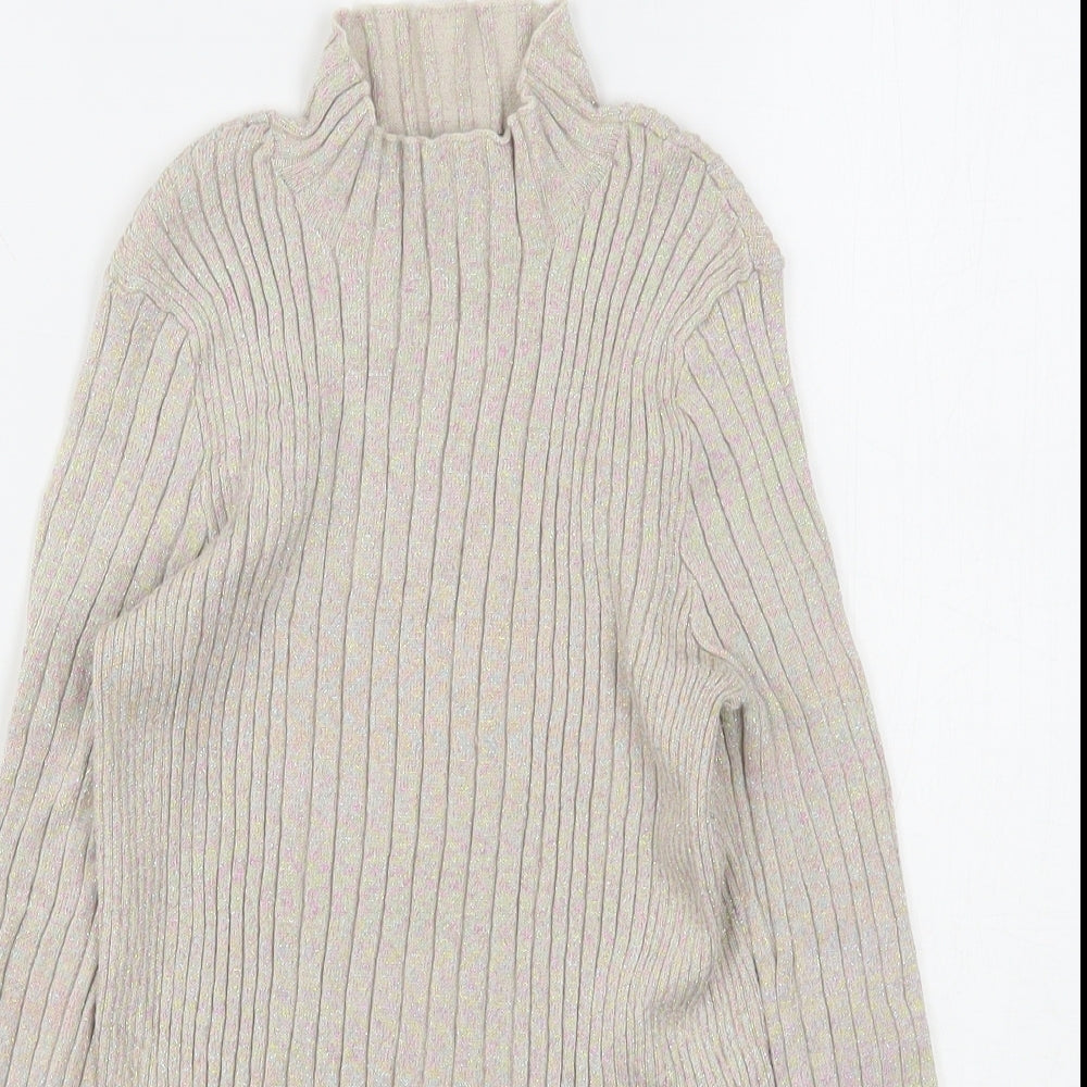 Atmosphere Womens Beige High Neck  Viscose Pullover Jumper Size 10