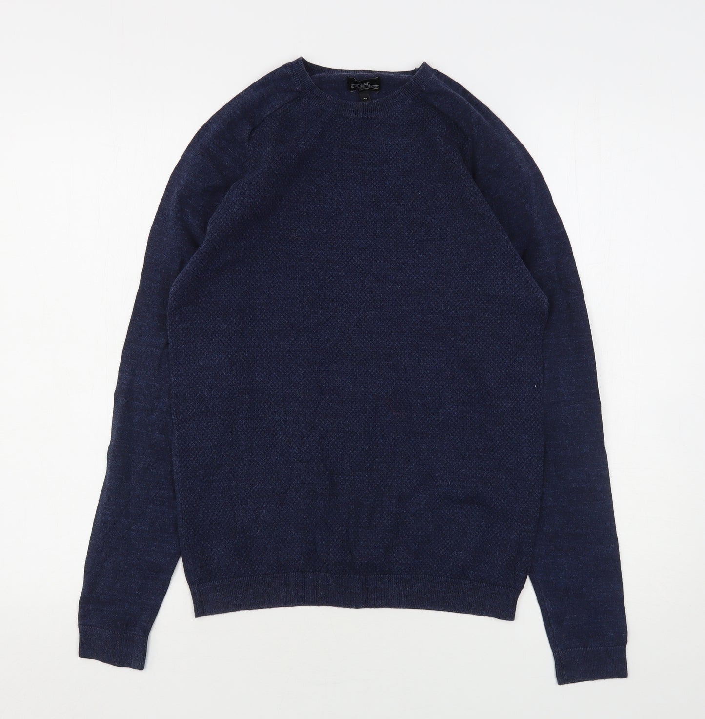 NEXT Mens Blue Round Neck  Cotton Pullover Jumper Size XS