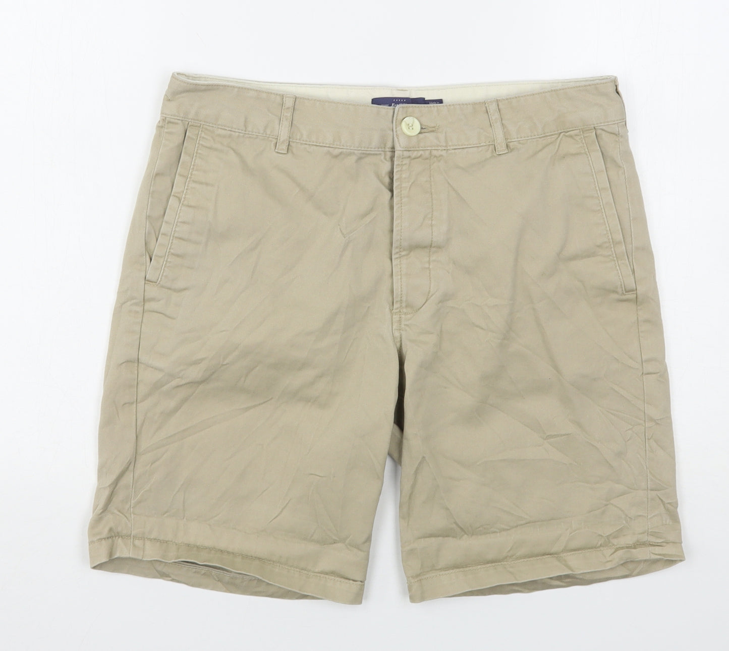 Topman Mens Beige  Cotton Chino Shorts Size 32 L9 in Regular