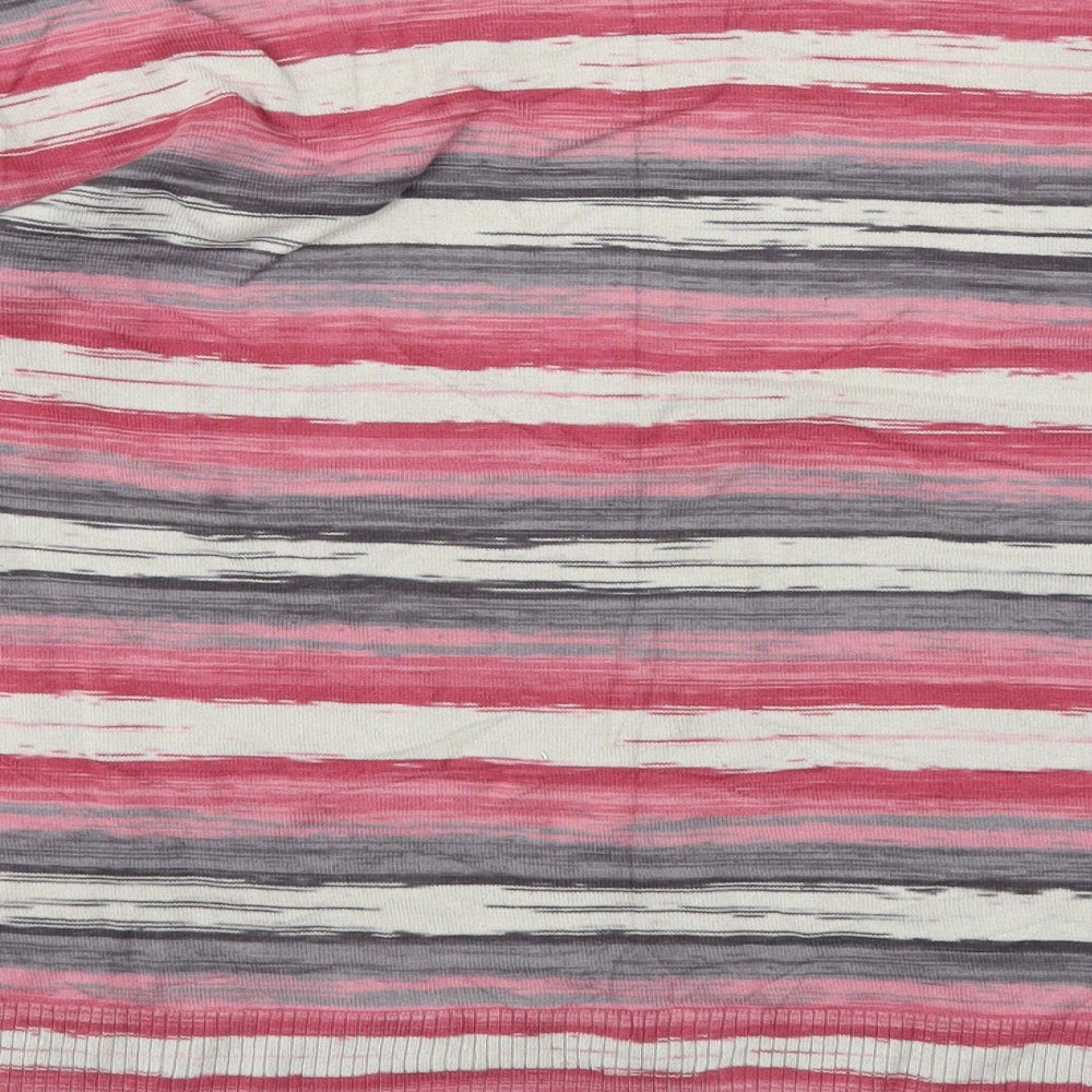 RJR.John Rocha Womens Multicoloured Round Neck Striped Viscose Pullover Jumper Size 14