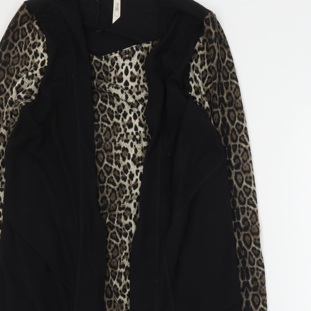 Stella Womens Brown Round Neck Animal Print Polyester Pullover Jumper Size 14