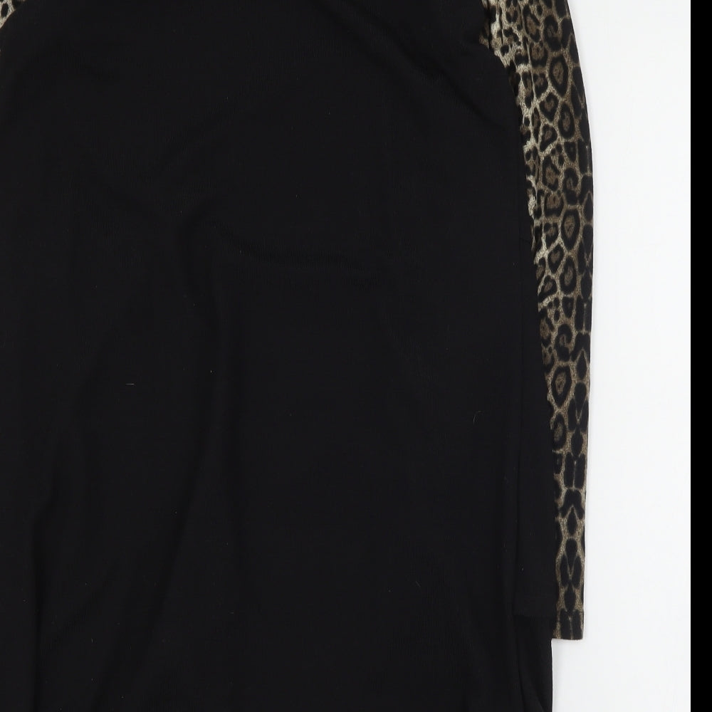 Stella Womens Brown Round Neck Animal Print Polyester Pullover Jumper Size 14