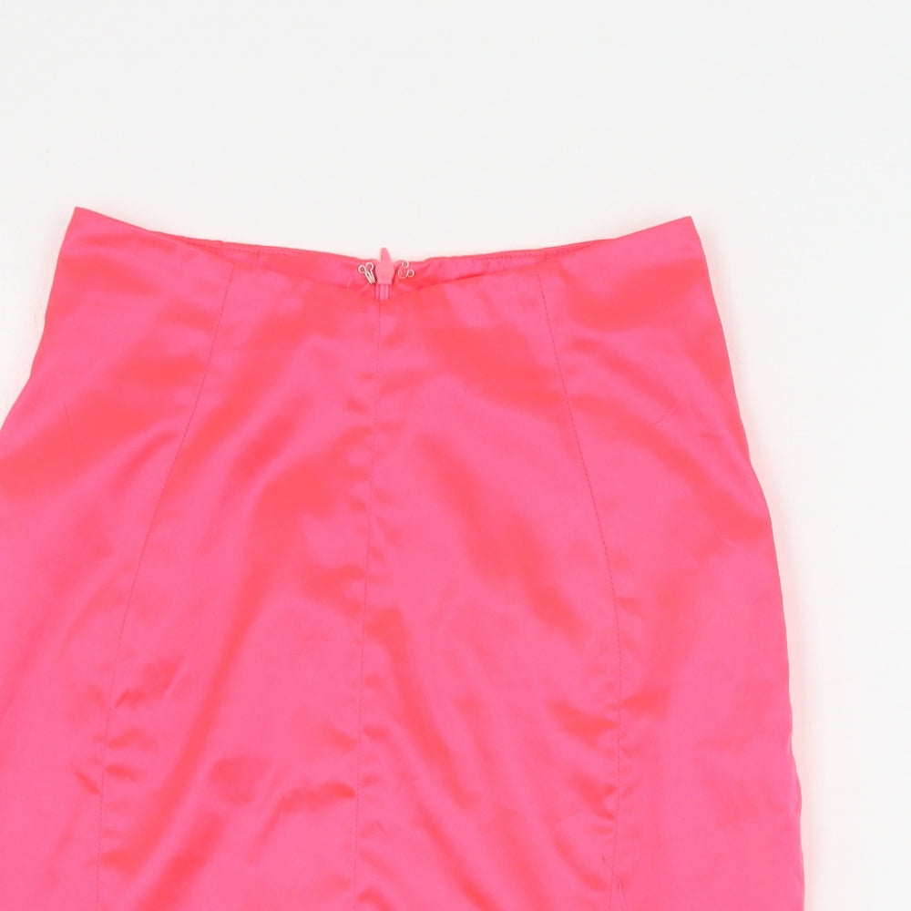 Oh Polly Womens Pink  Polyester Mini Skirt Size 8   Zip