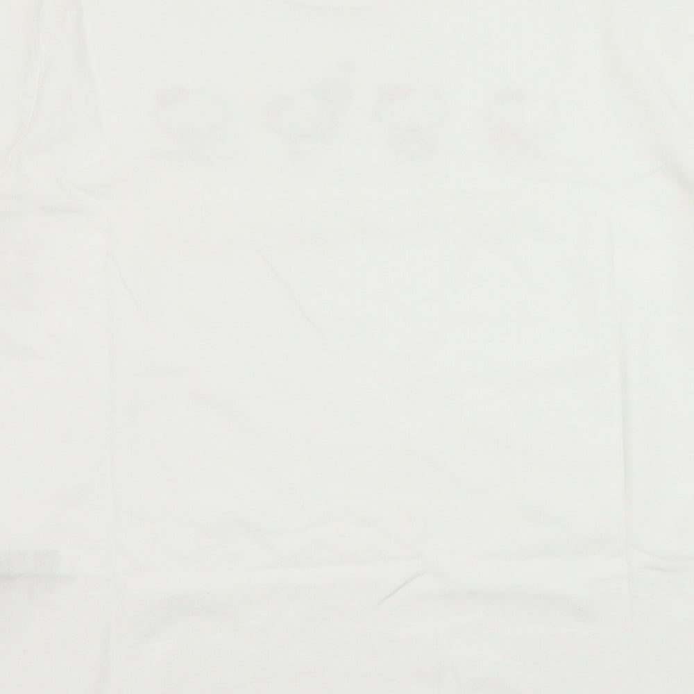 H&M Womens White  Cotton Basic T-Shirt Size XS Crew Neck - Hello Kitty