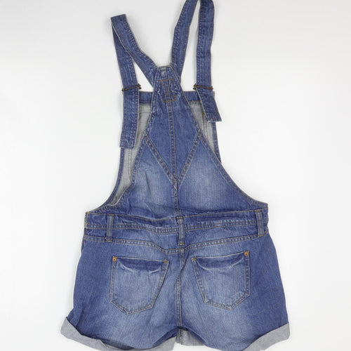 River Island Womens Blue  Cotton Dungaree One-Piece Size 8 L6 in Button