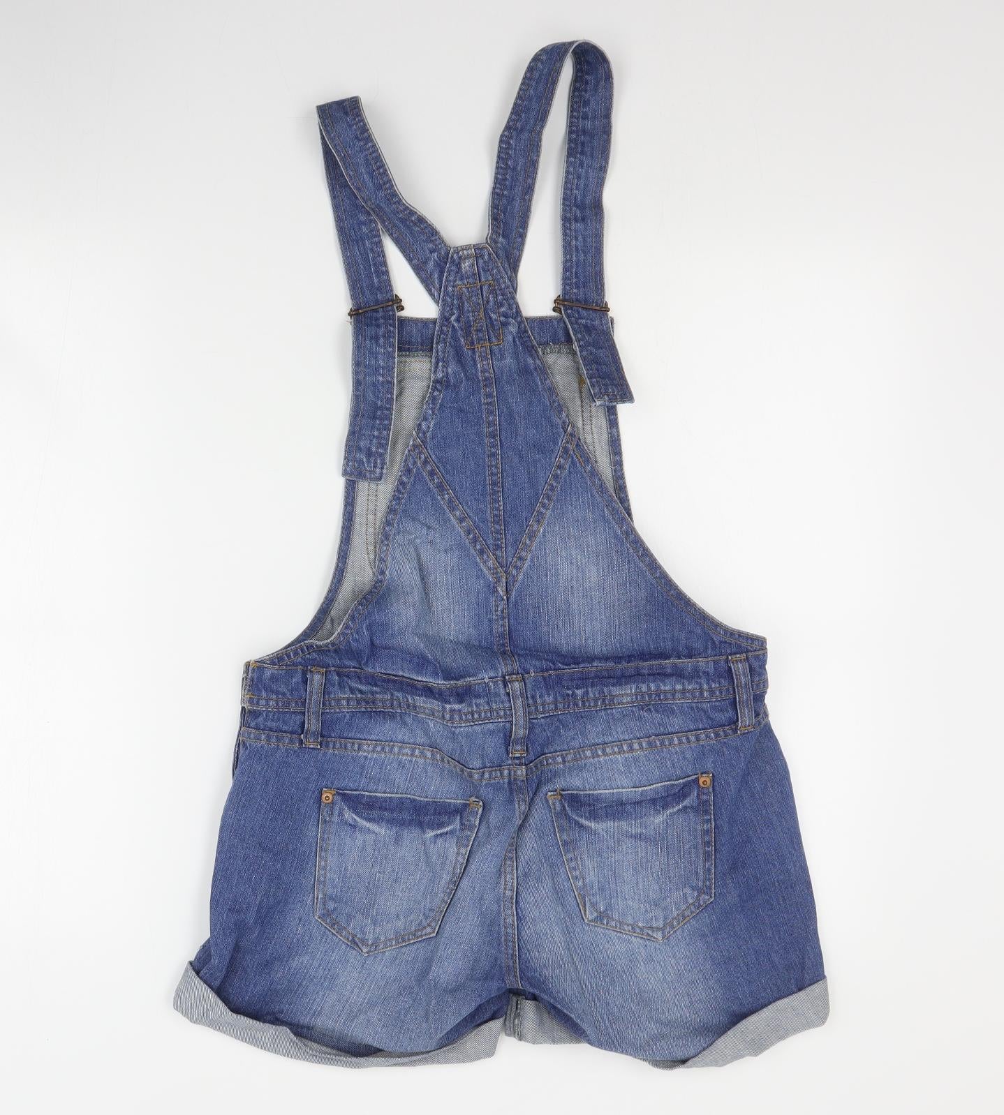 River Island Womens Blue  Cotton Dungaree One-Piece Size 8 L6 in Button