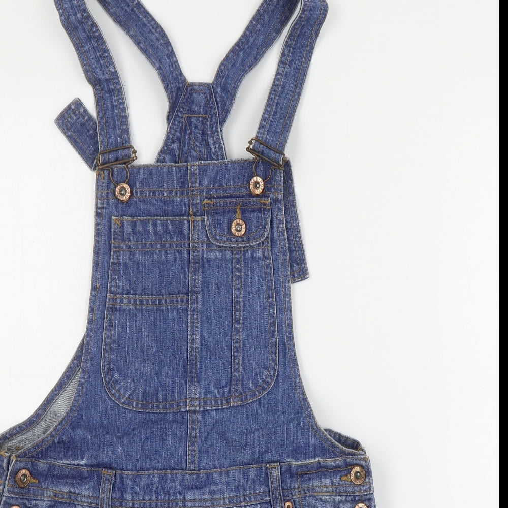 River Island Womens Blue  Cotton Dungaree One-Piece Size 8 L6 in Button