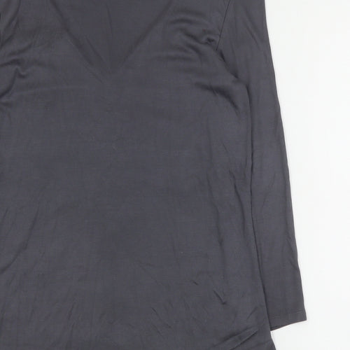 H&M Womens Grey  Viscose Basic Blouse Size M V-Neck