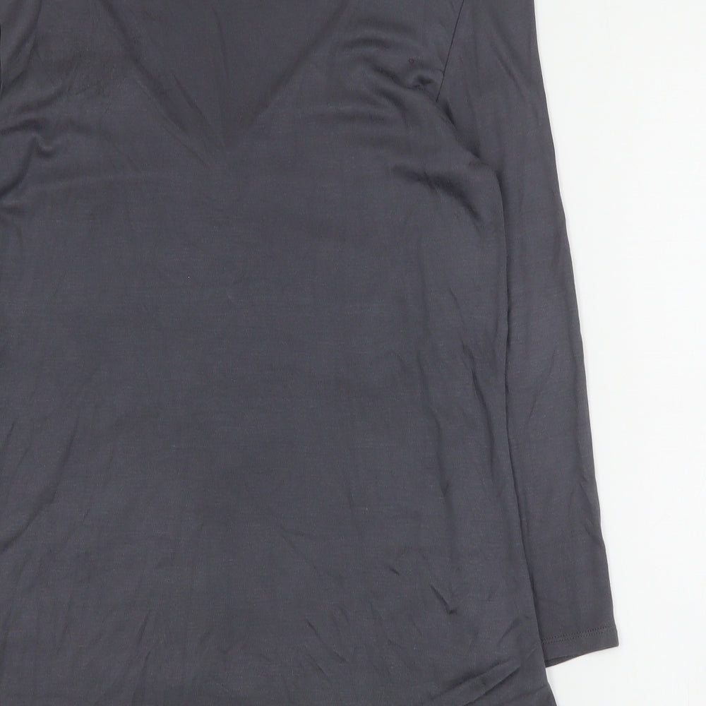 H&M Womens Grey  Viscose Basic Blouse Size M V-Neck