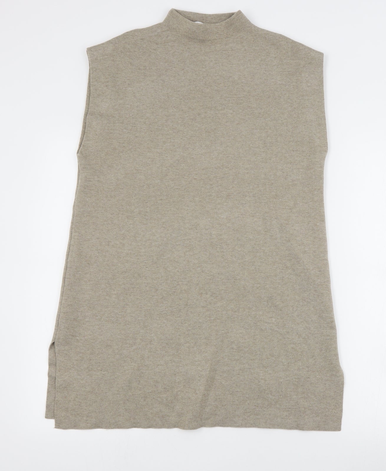 Zara Womens Beige  Nylon Jumper Dress  Size S  High Neck Pullover