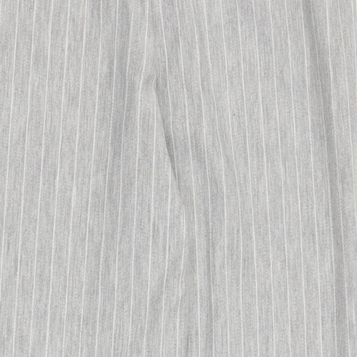 H&M Womens Grey Striped Polyacrylate Fibre Cropped Trousers Size XS L26 in Regular