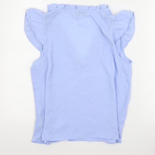 ASOS Womens Blue  Polyester Basic Blouse Size 10 V-Neck