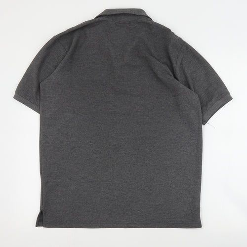 Slazenger Mens Grey  Polyester  Polo Size M Collared Button