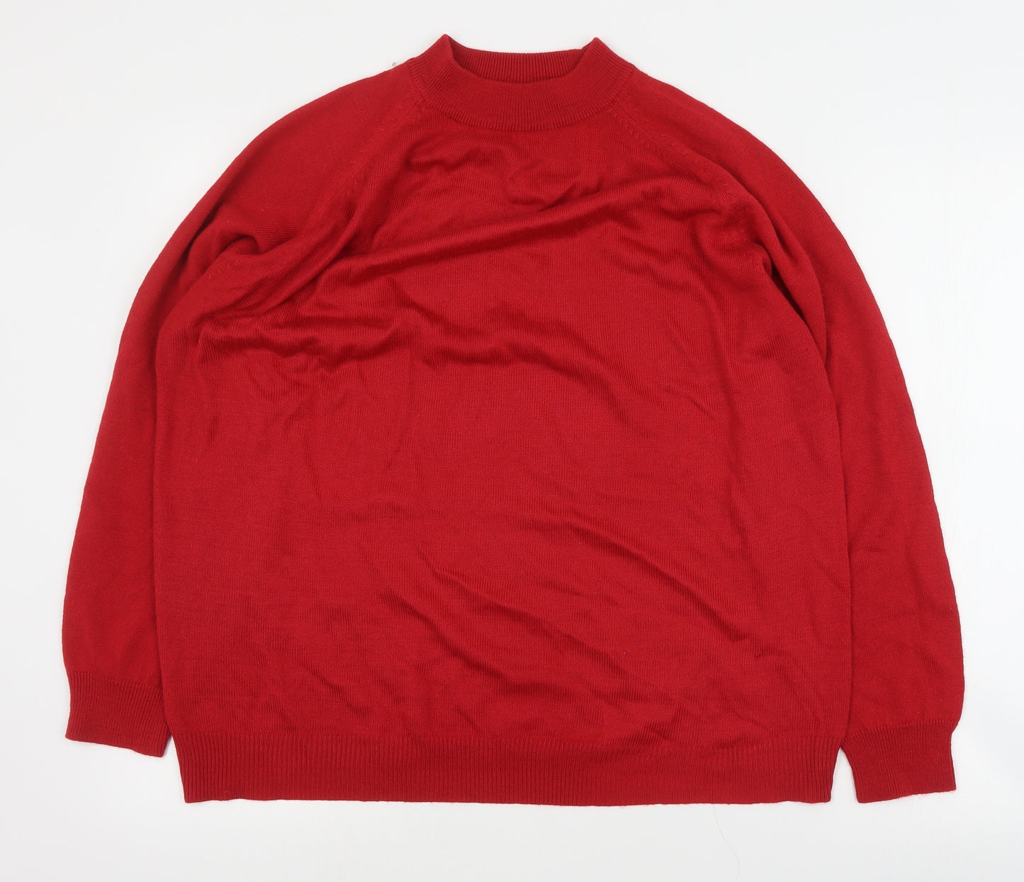 Wardrobe Womens Red Mock Neck  Acrylic Pullover Jumper Size 16   - 16/18