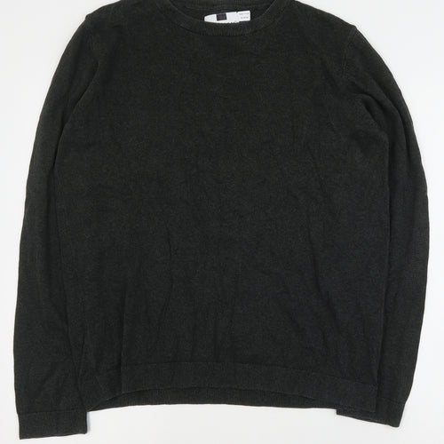 Topman Mens Green Round Neck  Cotton Pullover Jumper Size M