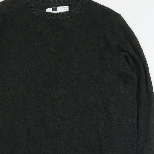 Topman Mens Green Round Neck  Cotton Pullover Jumper Size M