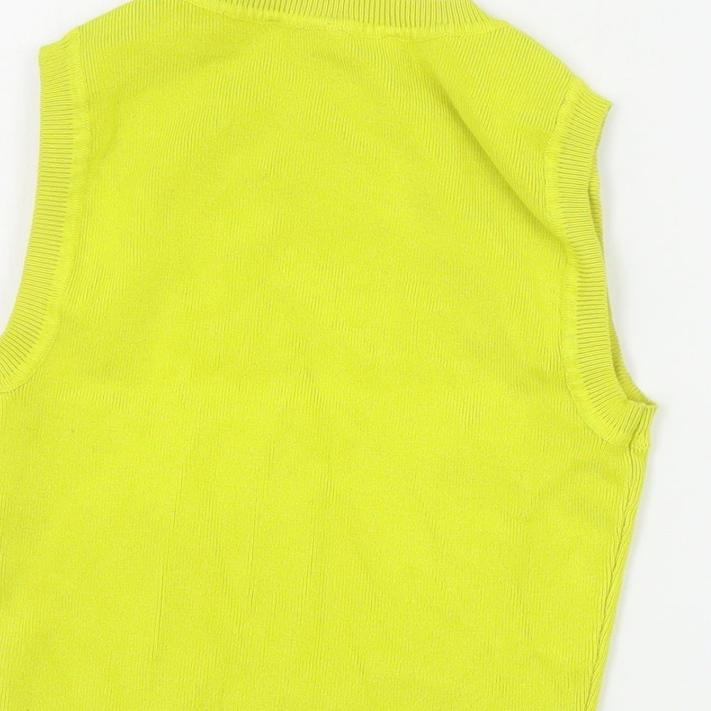 Zara Womens Green  Viscose Cropped Tank Size S Round Neck
