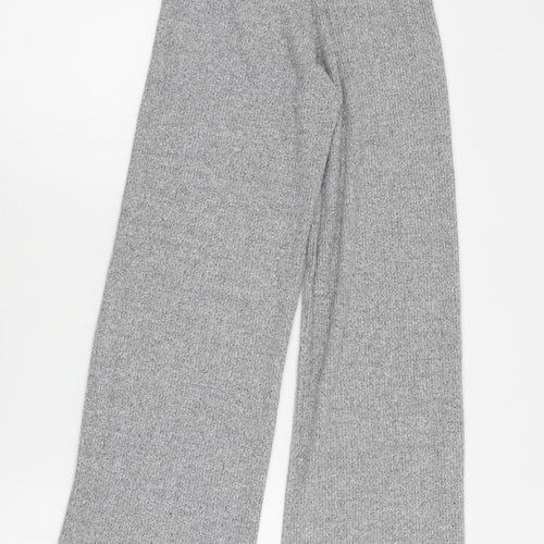 Pull&Bear Womens Grey  Polyester Jogger Trousers Size S L31 in Regular  - Ribbed