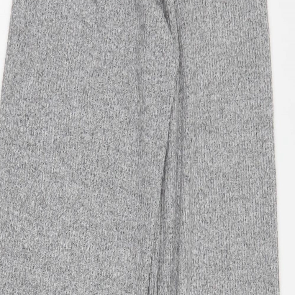 Pull&Bear Womens Grey  Polyester Jogger Trousers Size S L31 in Regular  - Ribbed