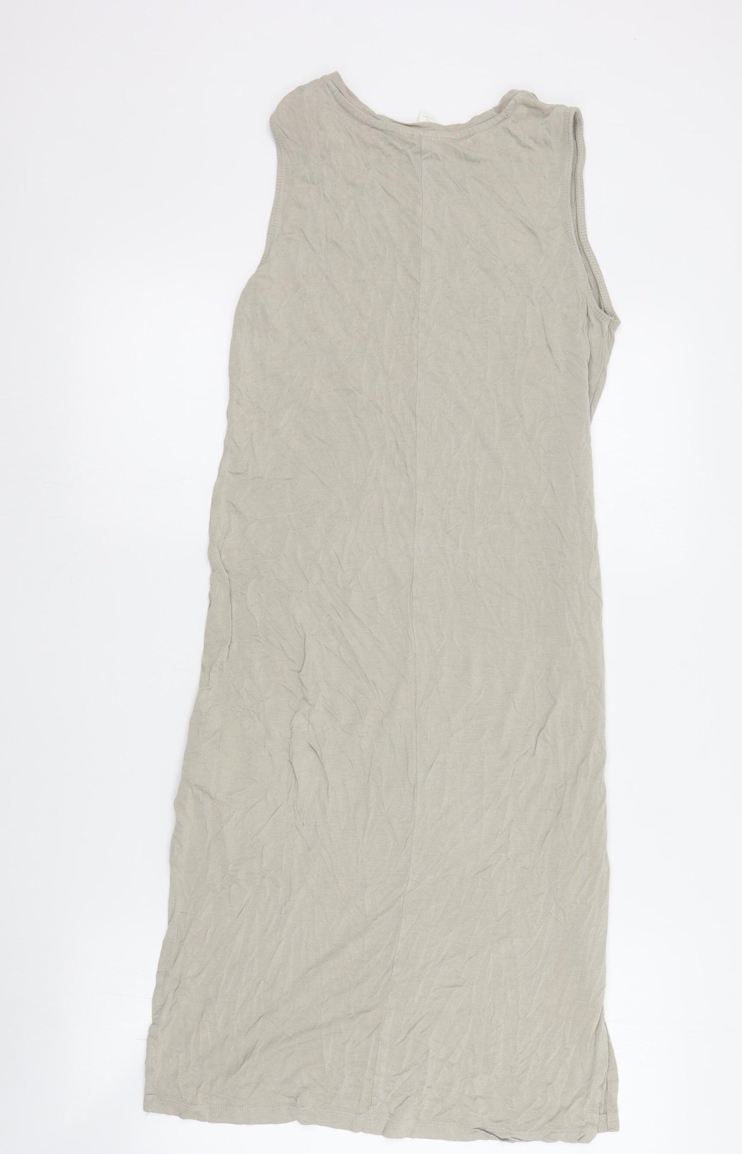 H&M Womens Beige  Viscose Tank Dress  Size S  Crew Neck Pullover