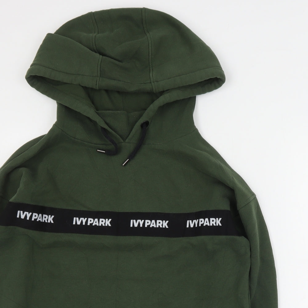 IVY PARK Womens Green  Cotton Pullover Hoodie Size S  Pullover