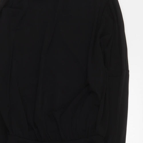 New Look Womens Black  Polyester Mini  Size 8  Round Neck Pullover - Ruched
