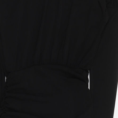 New Look Womens Black  Polyester Mini  Size 8  Round Neck Pullover - Ruched
