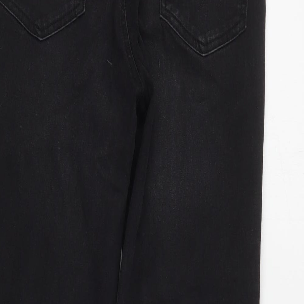 Stradivarius Womens Black  Cotton Flared Jeans Size 10 L28 in Regular Zip