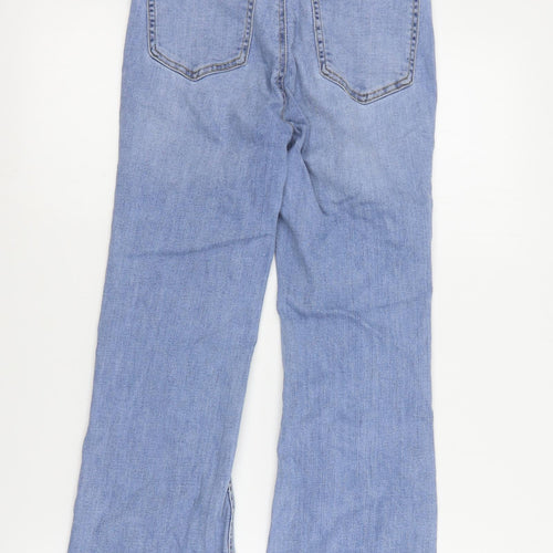 Stradivarius Womens Blue  Cotton Flared Jeans Size 10 L26 in Regular Zip