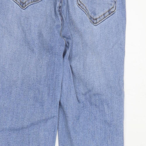 Stradivarius Womens Blue  Cotton Flared Jeans Size 10 L26 in Regular Zip
