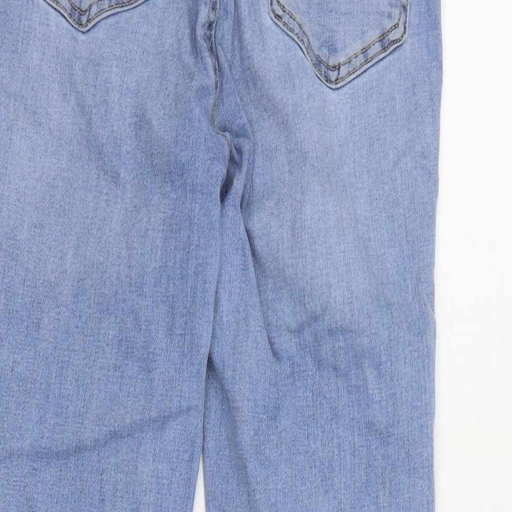 Stradivarius Womens Blue  Cotton Flared Jeans Size 10 L26 in Regular Zip