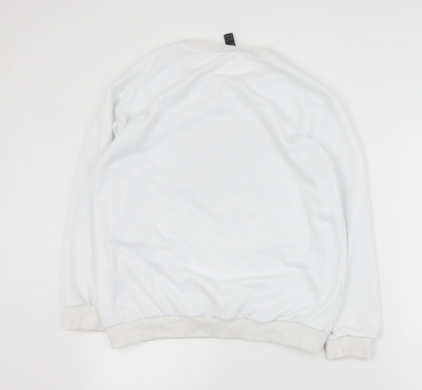 SheIn Mens White  Polyester Pullover Sweatshirt Size M
