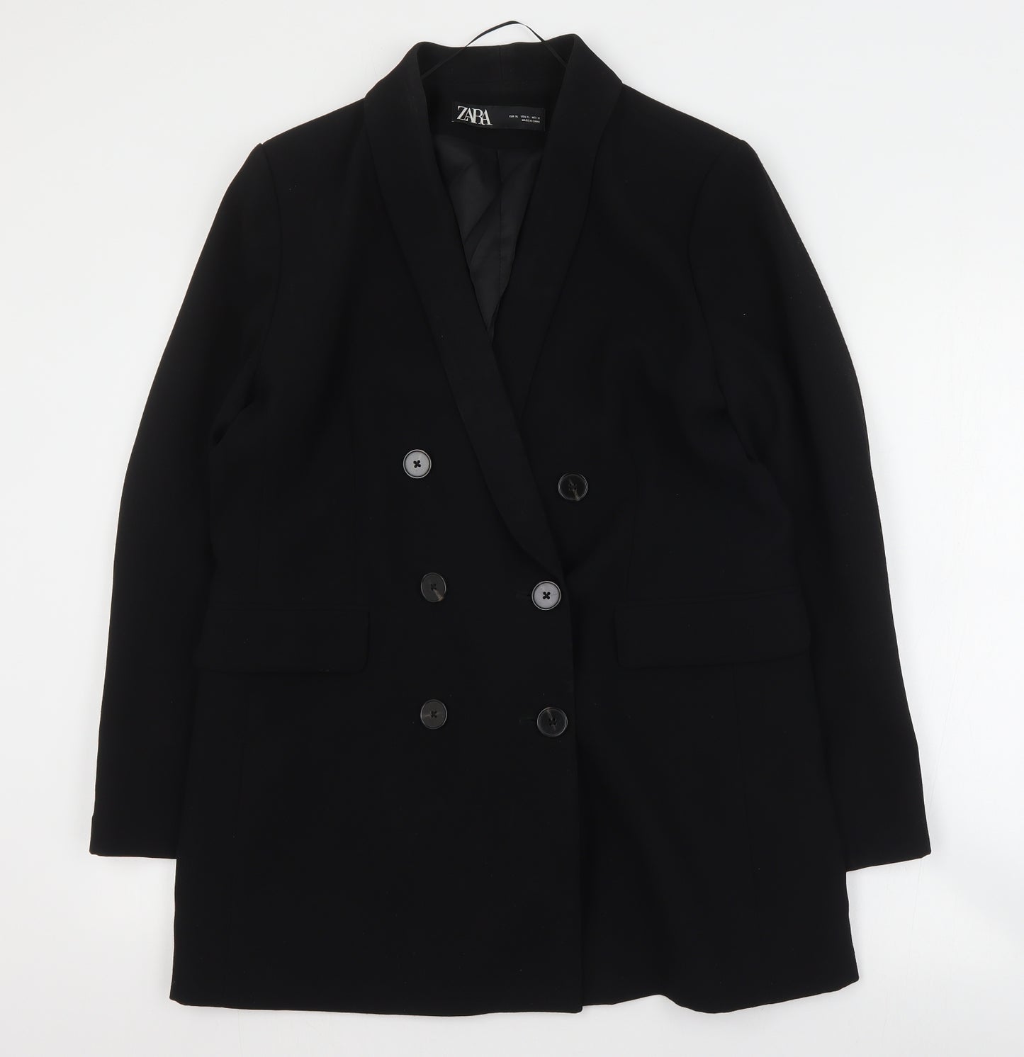 Zara Womens Black   Jacket Blazer Size XL  Button