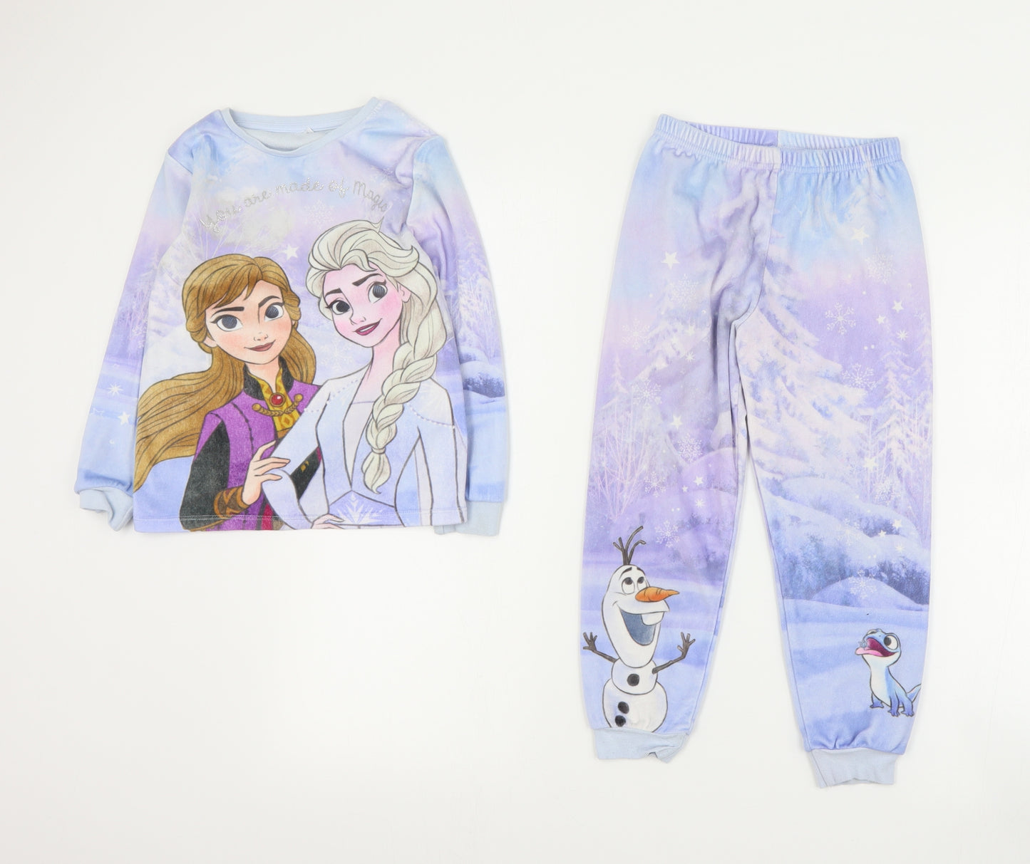 George Girls Purple Solid Polyester Top Pyjama Set Size 4-5 Years  Pullover - Frozen